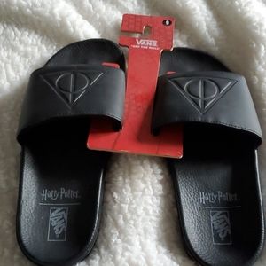 NEW Men Vans Harry Potter Slides Unisex Black RARE